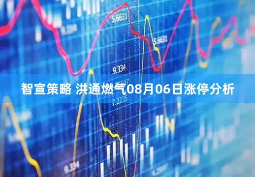 智宣策略 洪通燃气08月06日涨停分析